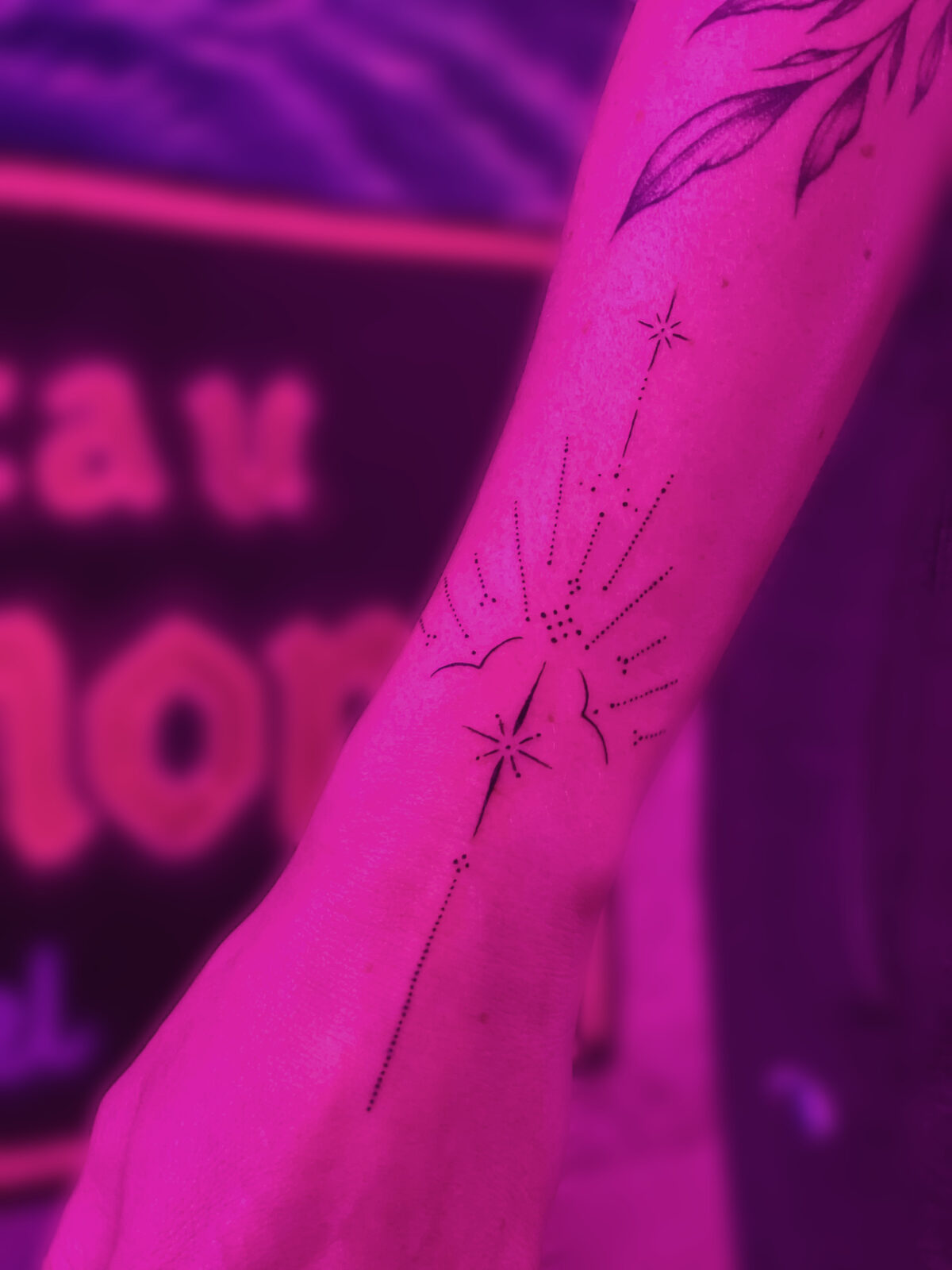 Pink Ink Tattoo Fine Line example
