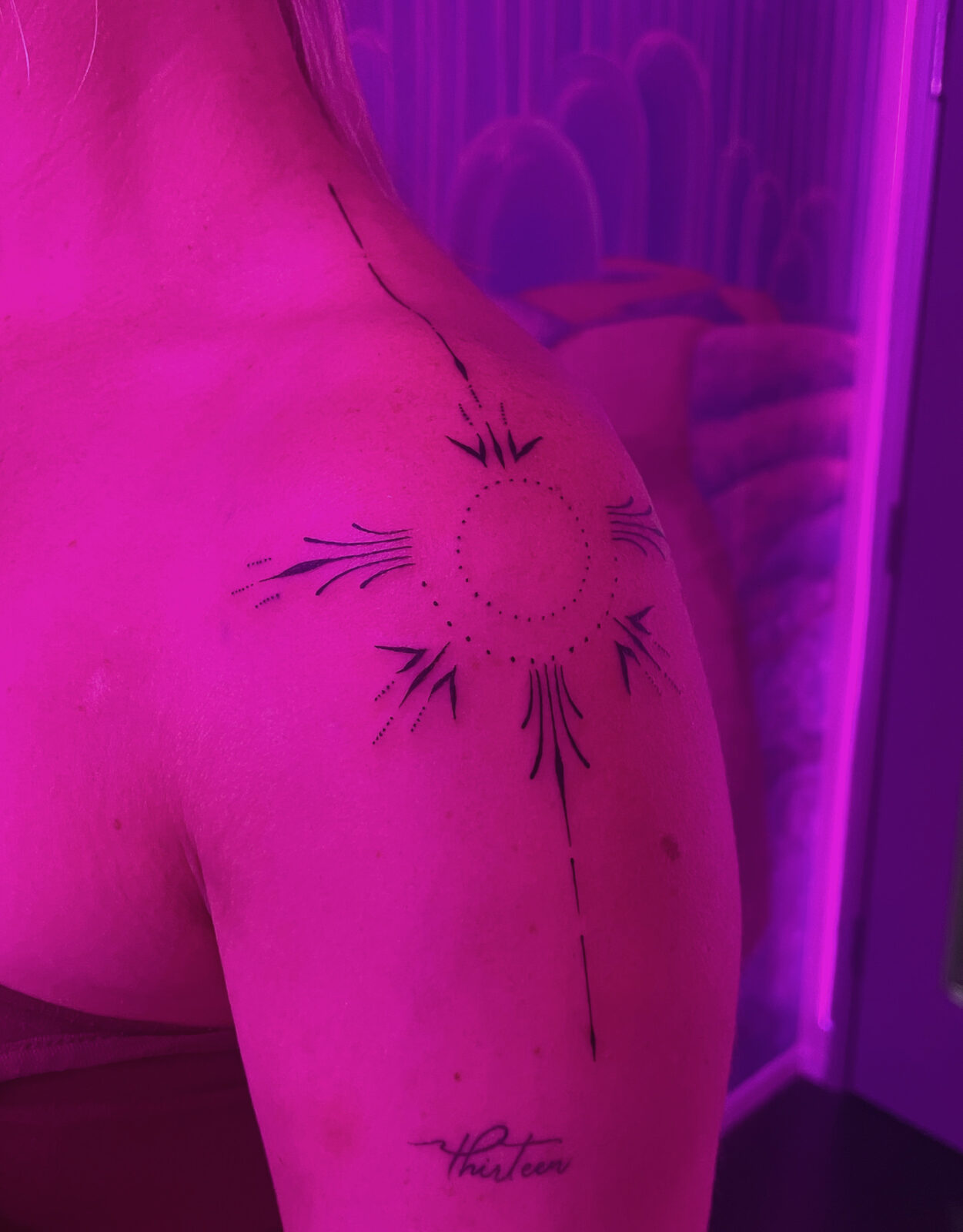Pink Ink Tattoo Fine Line example