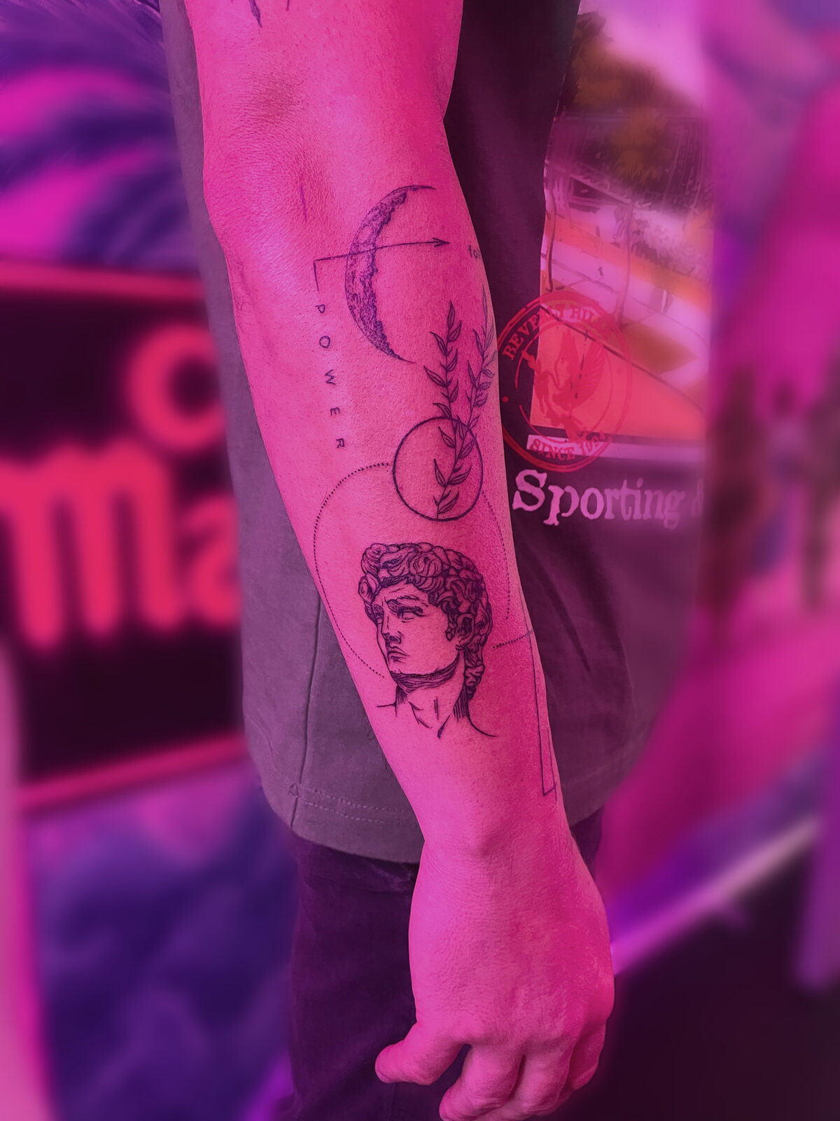 Pink Ink Tattoo Fine Line example