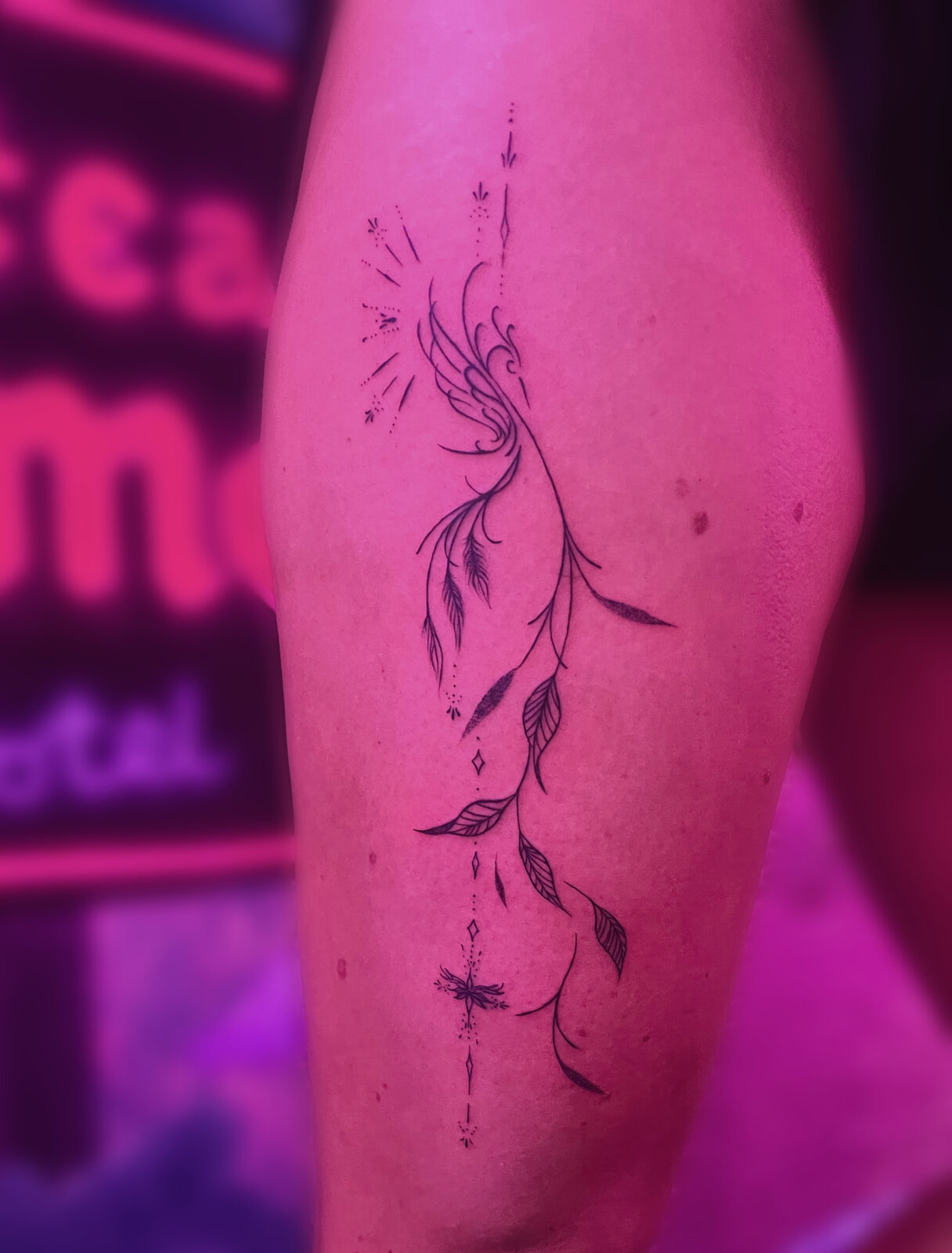 Pink Ink Tattoo Fine Line example