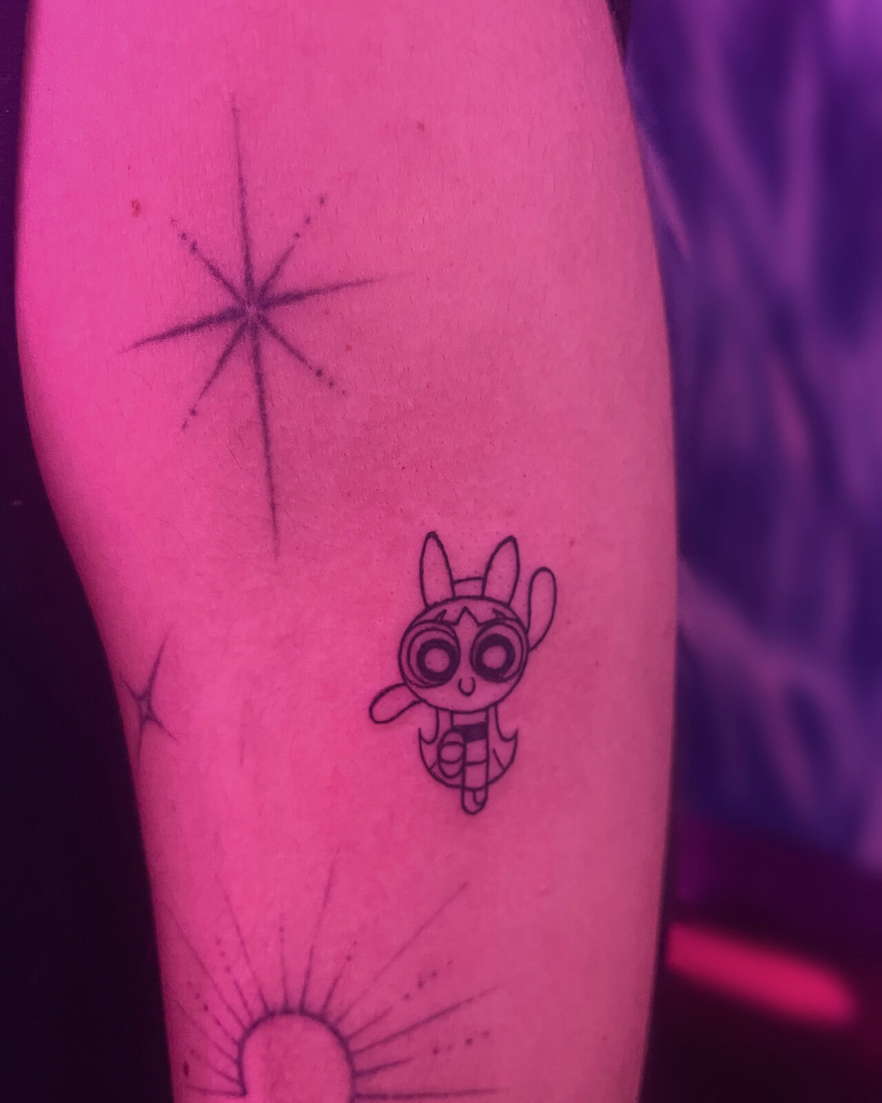 Pink Ink Tattoo Fine Line example