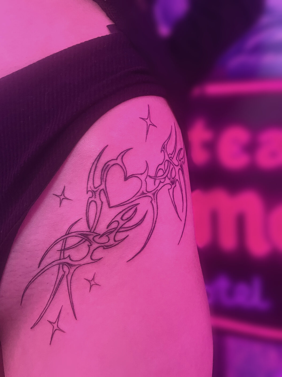 Pink Ink Tattoo Fine Line example