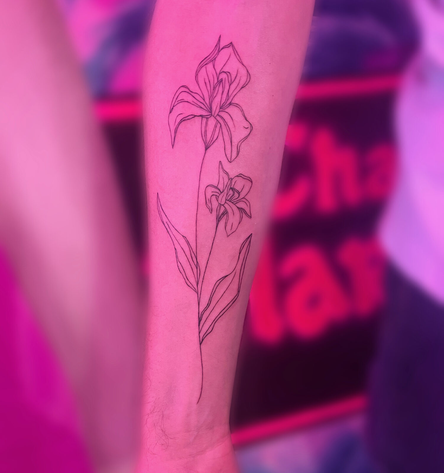 Pink Ink Tattoo Fine Line example