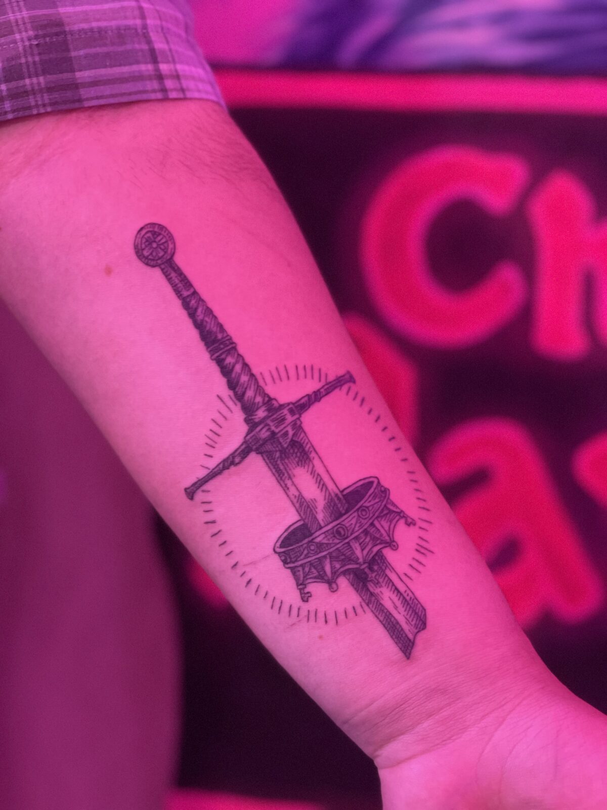 Pink Ink Tattoo Fine Line example