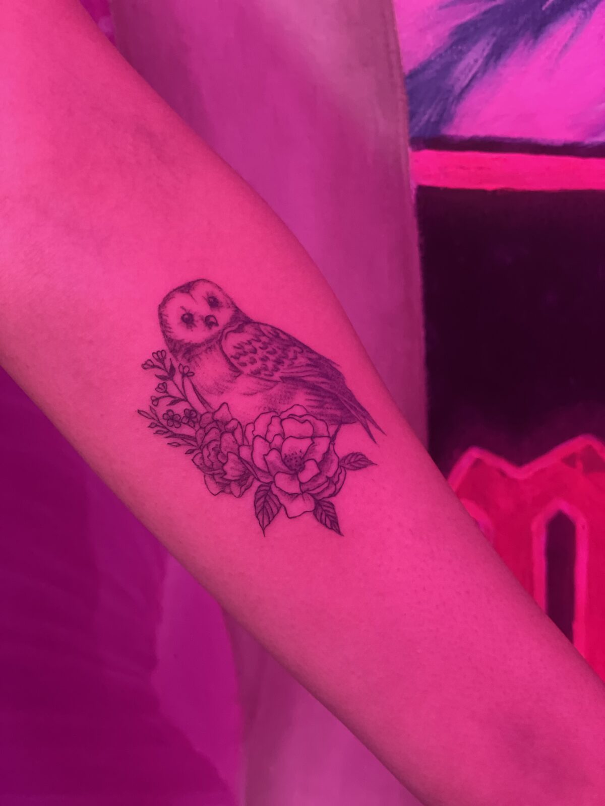 Pink Ink Tattoo Fine Line example