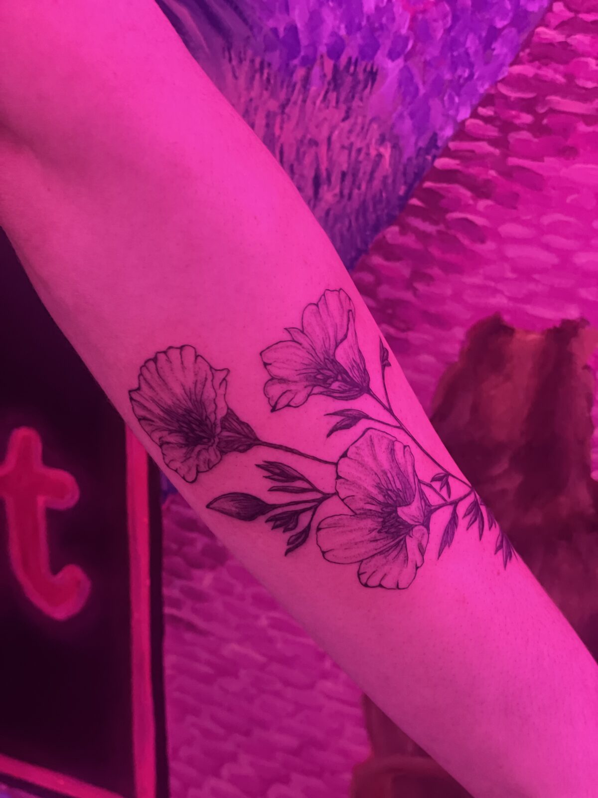 Pink Ink Tattoo Fine Line example