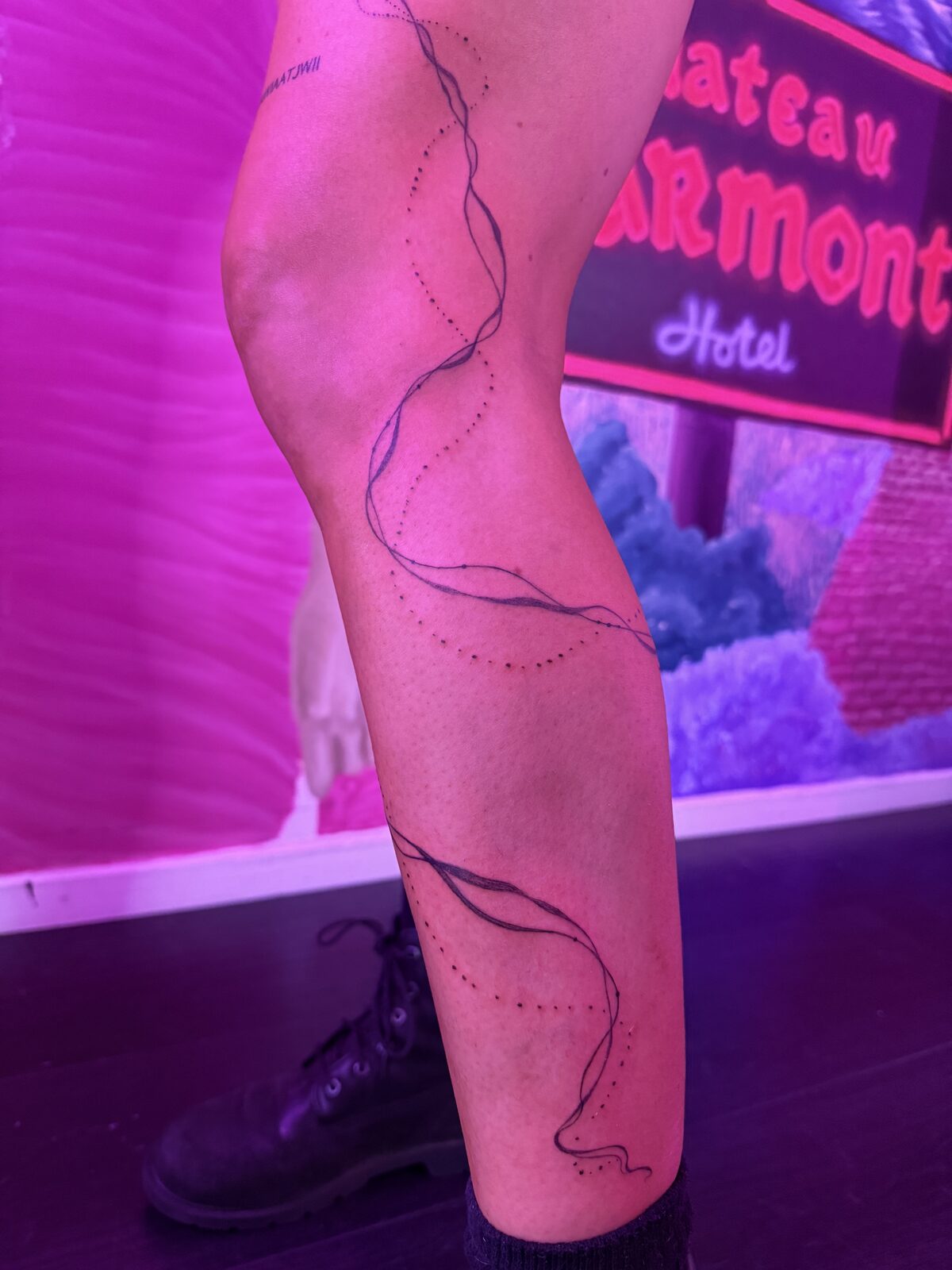 Pink Ink Tattoo Fine Line example