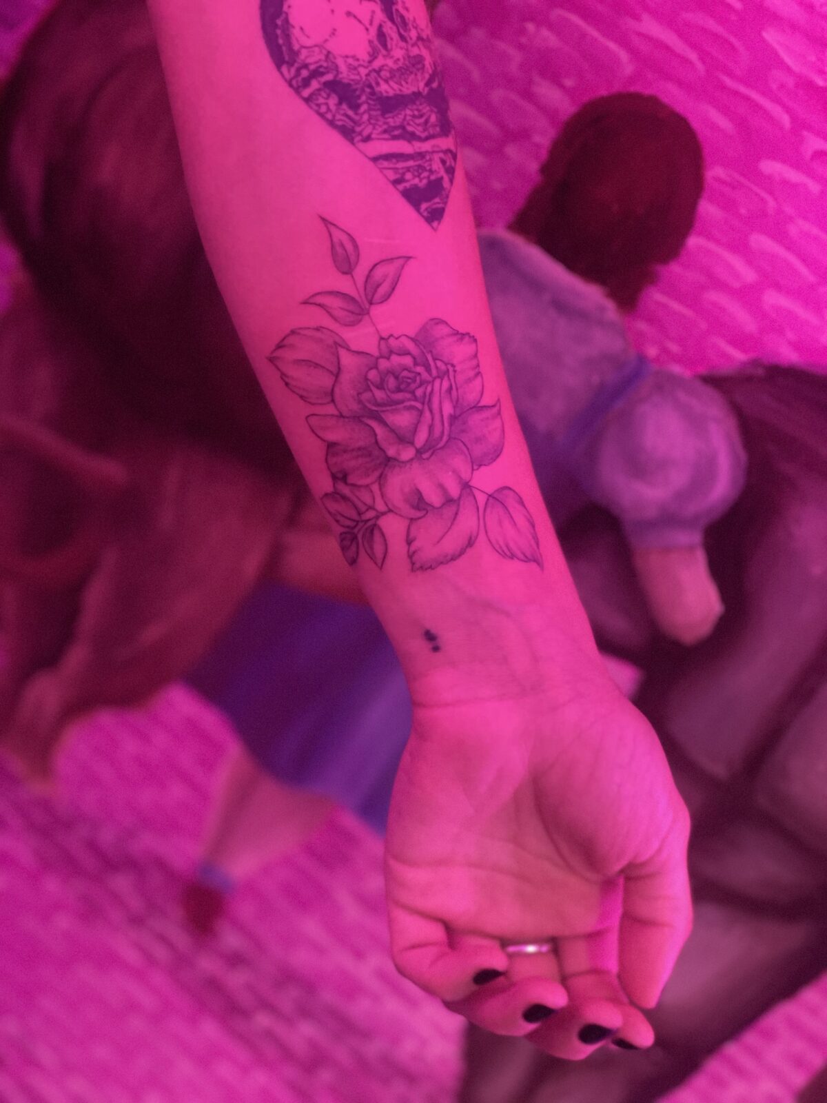 Pink Ink Tattoo Fine Line example