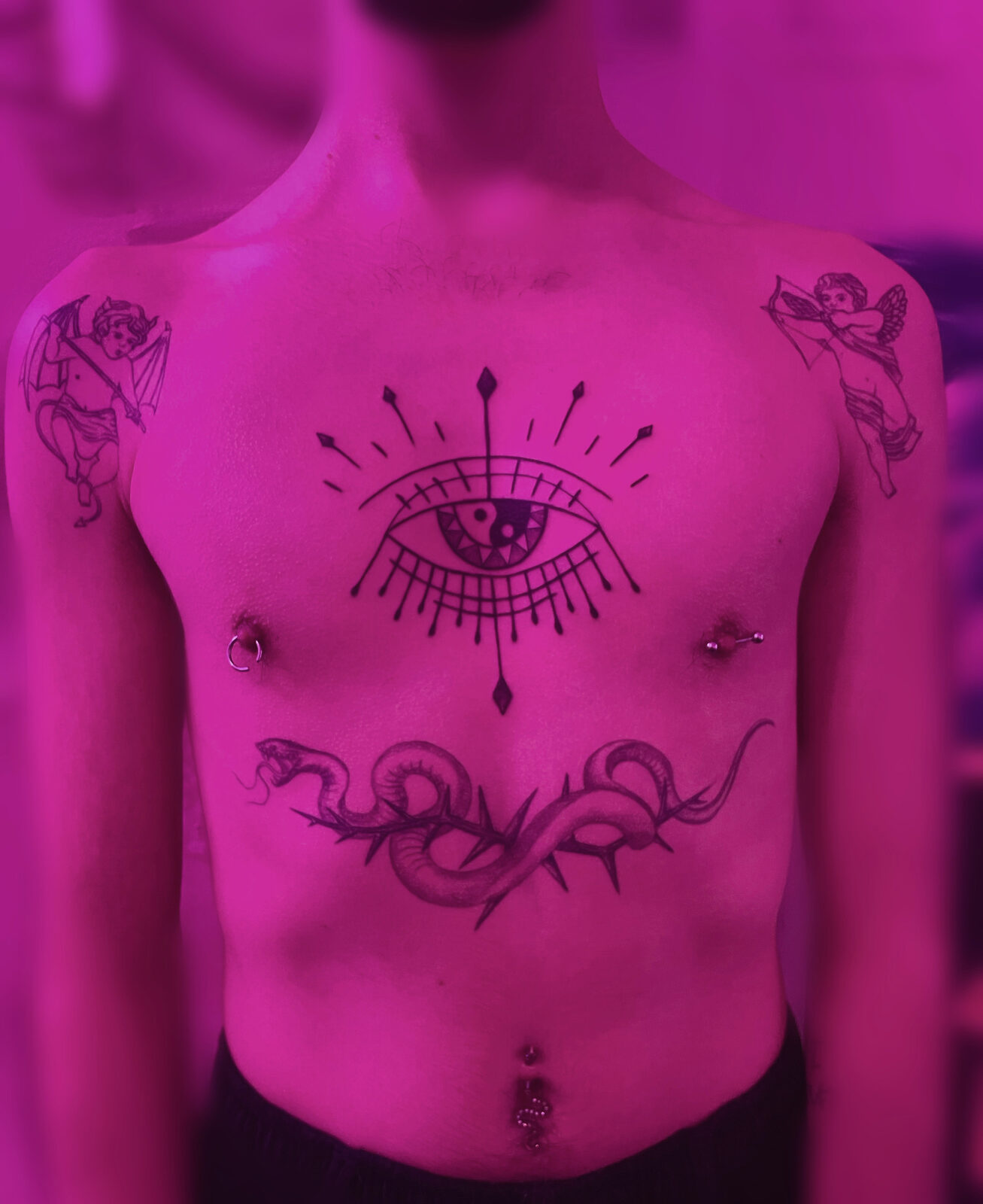 Illustrative tattoo work at Pink Ink Tattoo