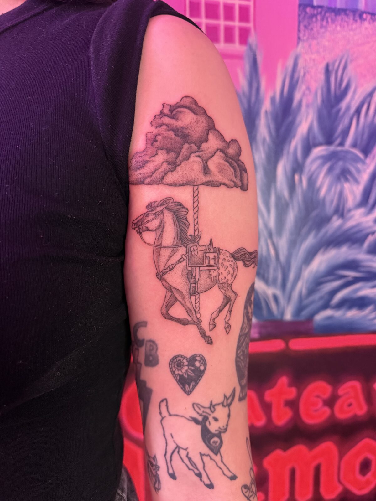 Pink Ink Tattoo Large Piece example