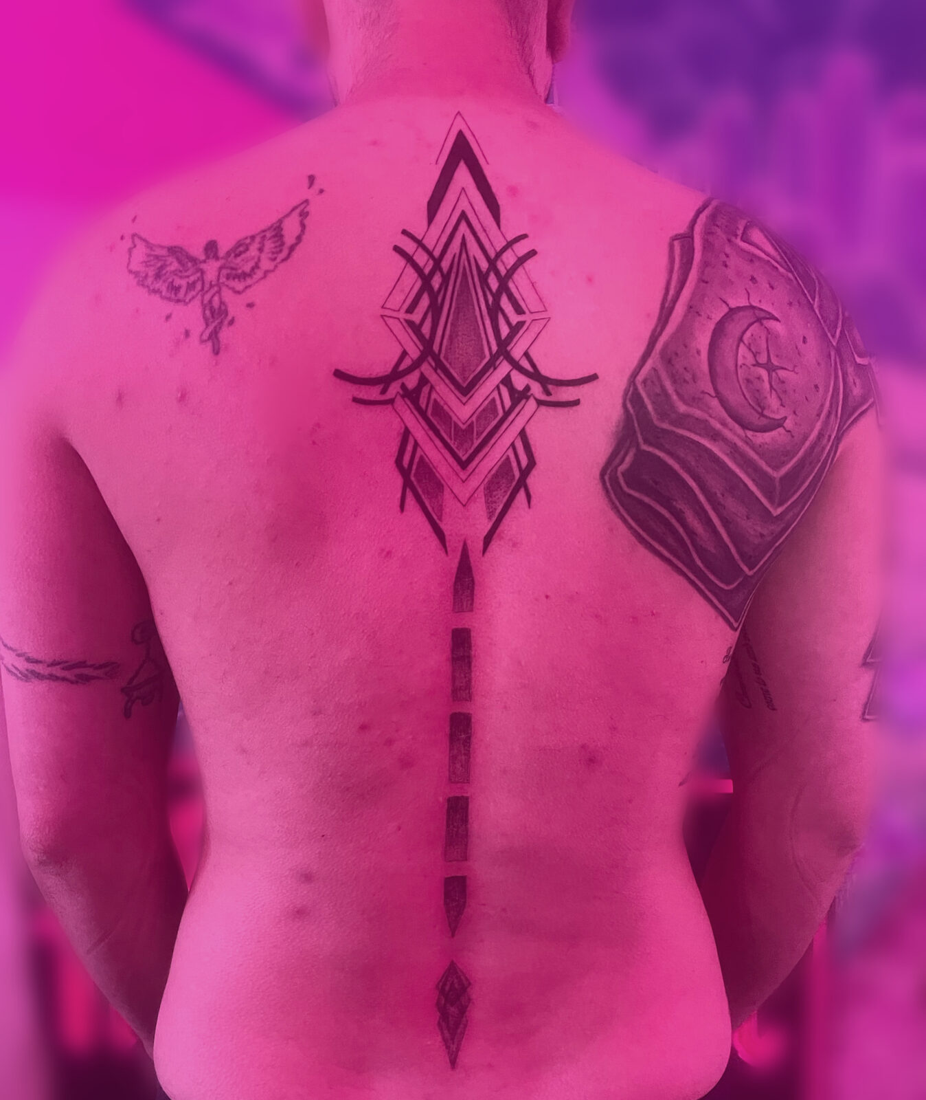 Pink Ink Tattoo Large Piece example