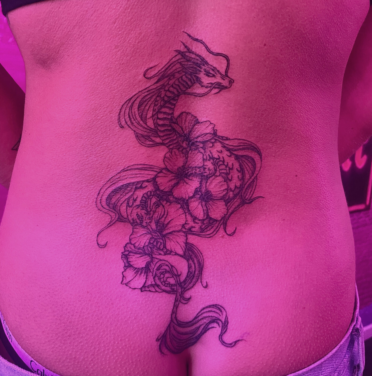 Pink Ink Tattoo Large Piece example