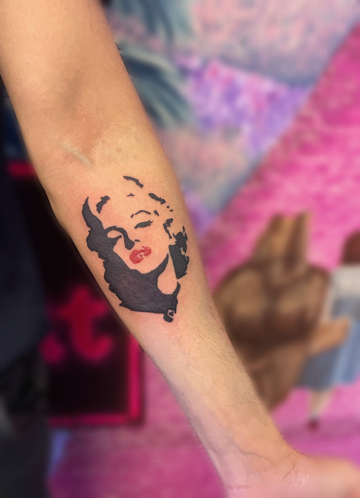 Pink Ink Tattoo Portrait example