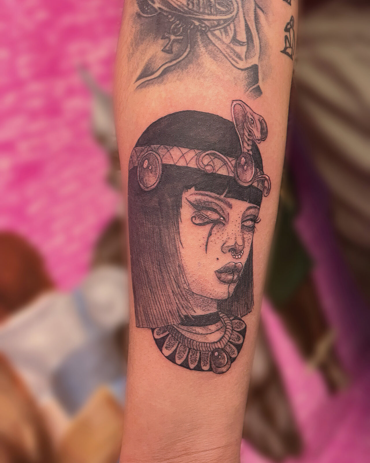 Pink Ink Tattoo Portrait example