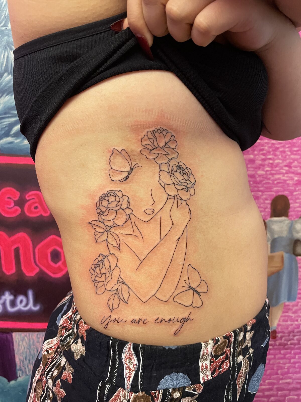 Pink Ink Tattoo Portrait example